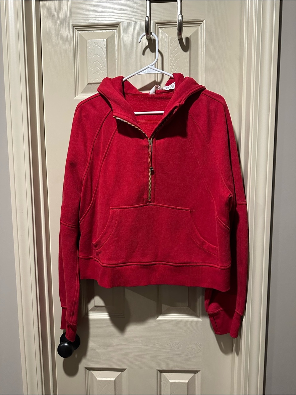 lululemon athletica Scuba Oversized Red Half-Zip Hooded Sweatshirt